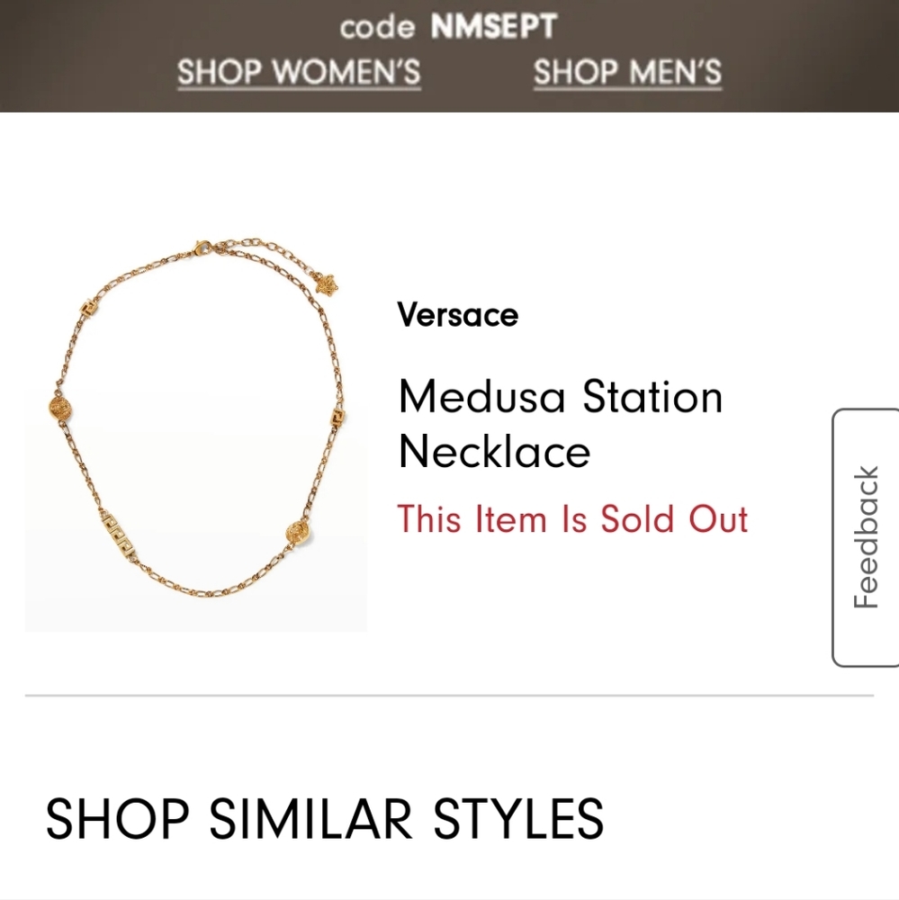 Versace Medusa station necklace